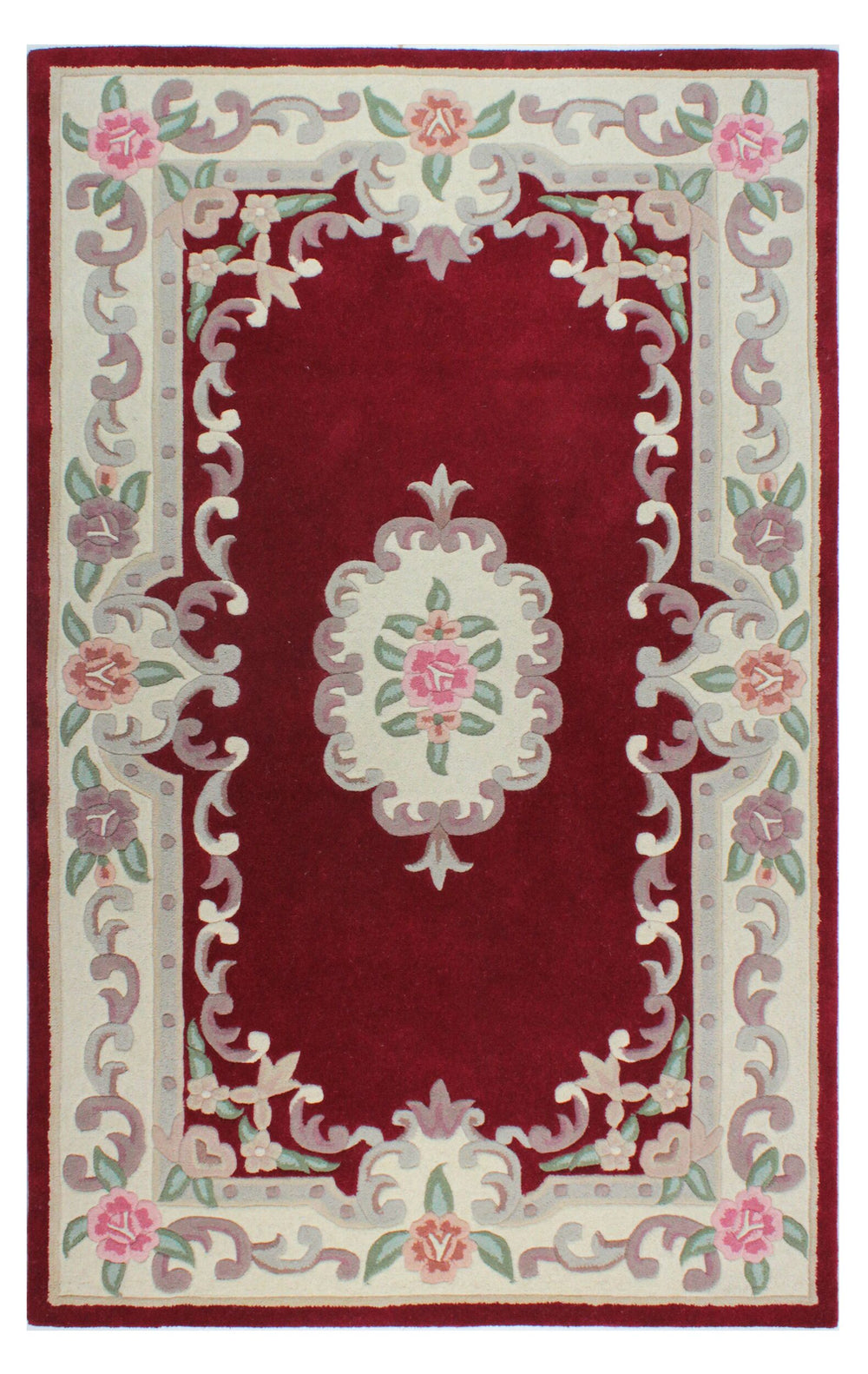Tapis Aubusson rouge 150x240cm