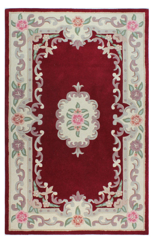 Tapis Aubusson rouge 150x240cm