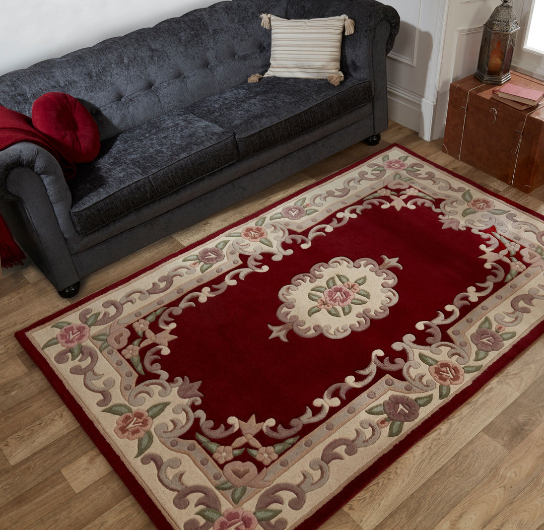 Tapis Aubusson rouge 150x240cm