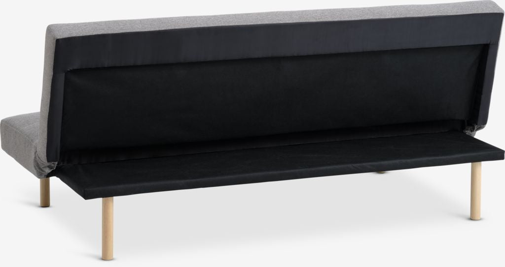 Canapé convertible JYSK HOLSTED tissu polyester gris / bois naturel