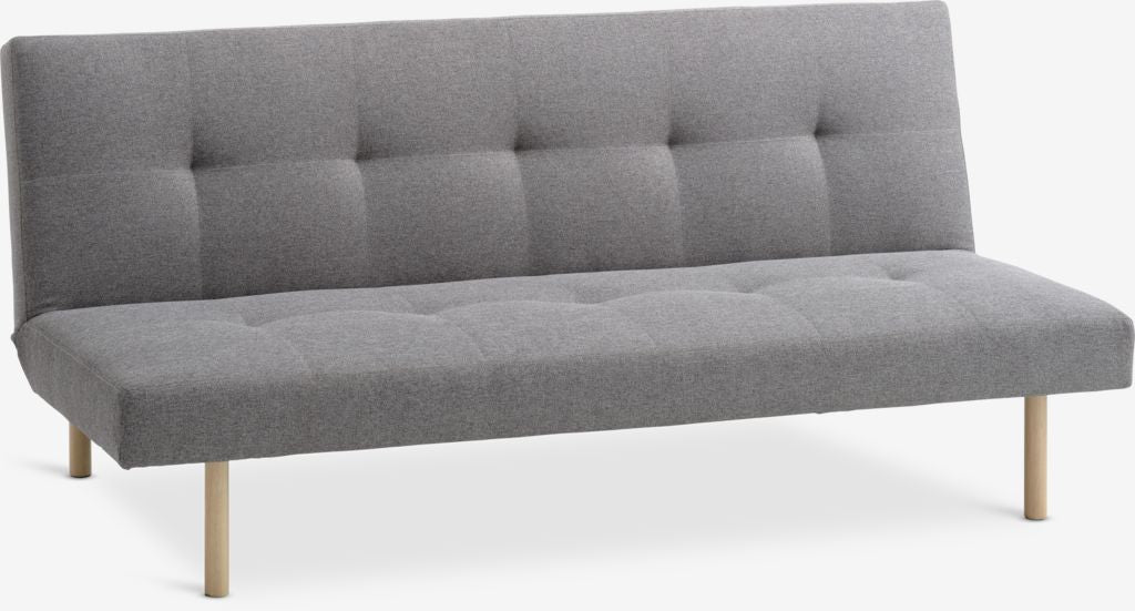 Canapé convertible JYSK HOLSTED tissu polyester gris / bois naturel