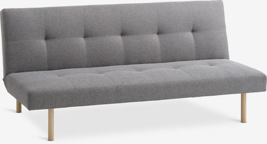 Canapé convertible JYSK HOLSTED tissu polyester gris / bois naturel