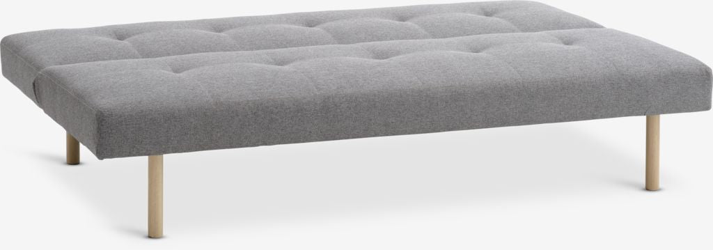 Canapé convertible JYSK HOLSTED tissu polyester gris / bois naturel