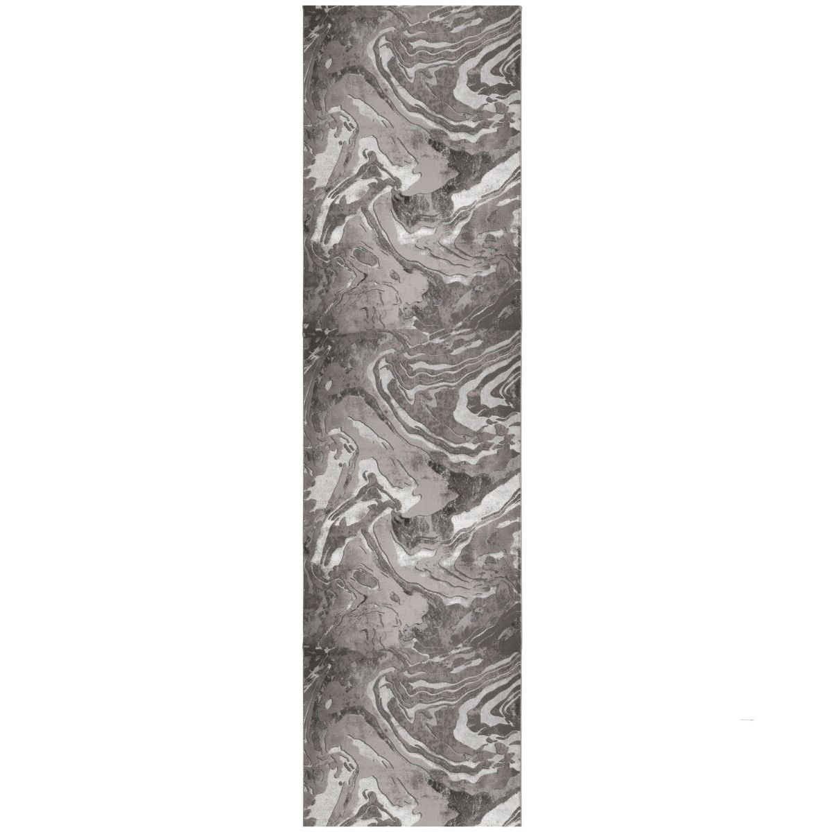 Tapis effet marbre gris 60x230cm