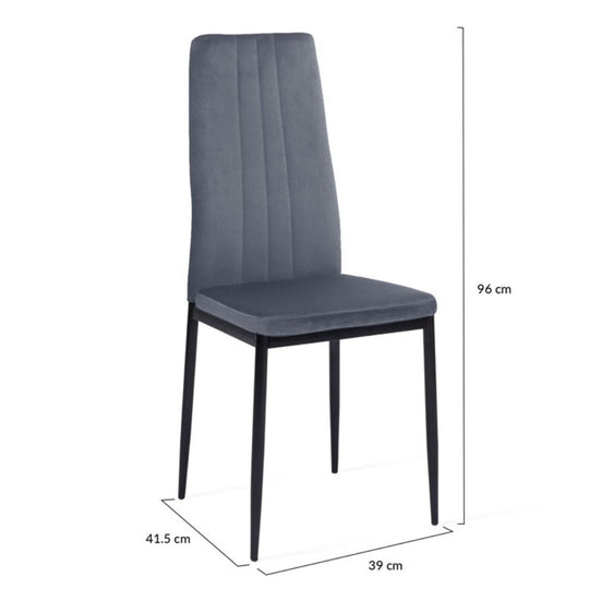 Lot de 6 chaises Jade Gris clair