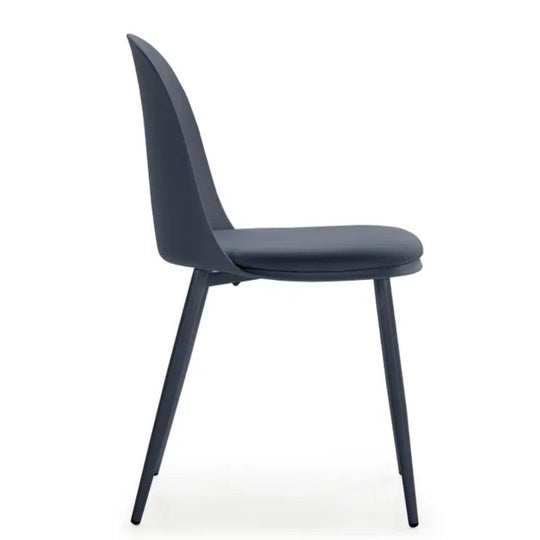 Lot de 4 chaises Kana Bleus, Pieds en métal et Assise rembourrée