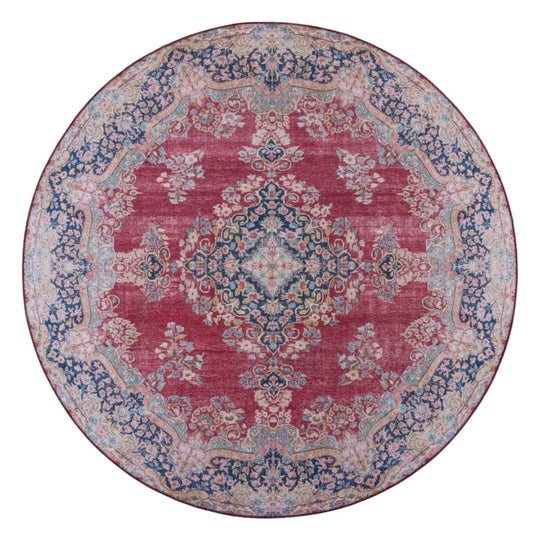 Tapis rond lavable Colby rouge