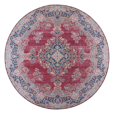 Tapis rond lavable Colby rouge
