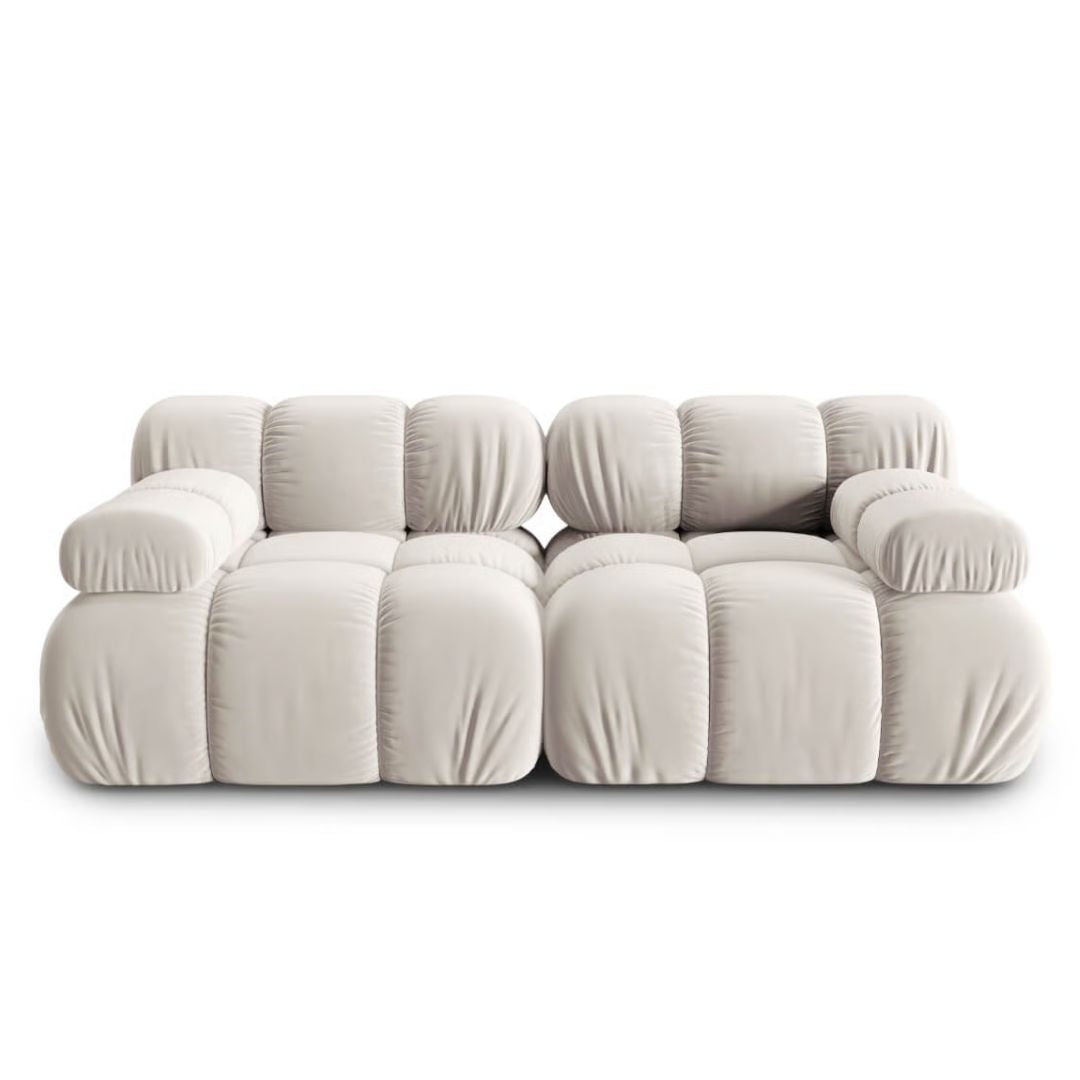 Canapé modulaire en velours Bellis beige Micadoni 2 places
