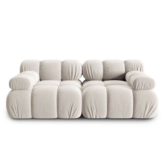 Canapé modulaire en velours Bellis beige Micadoni 2 places