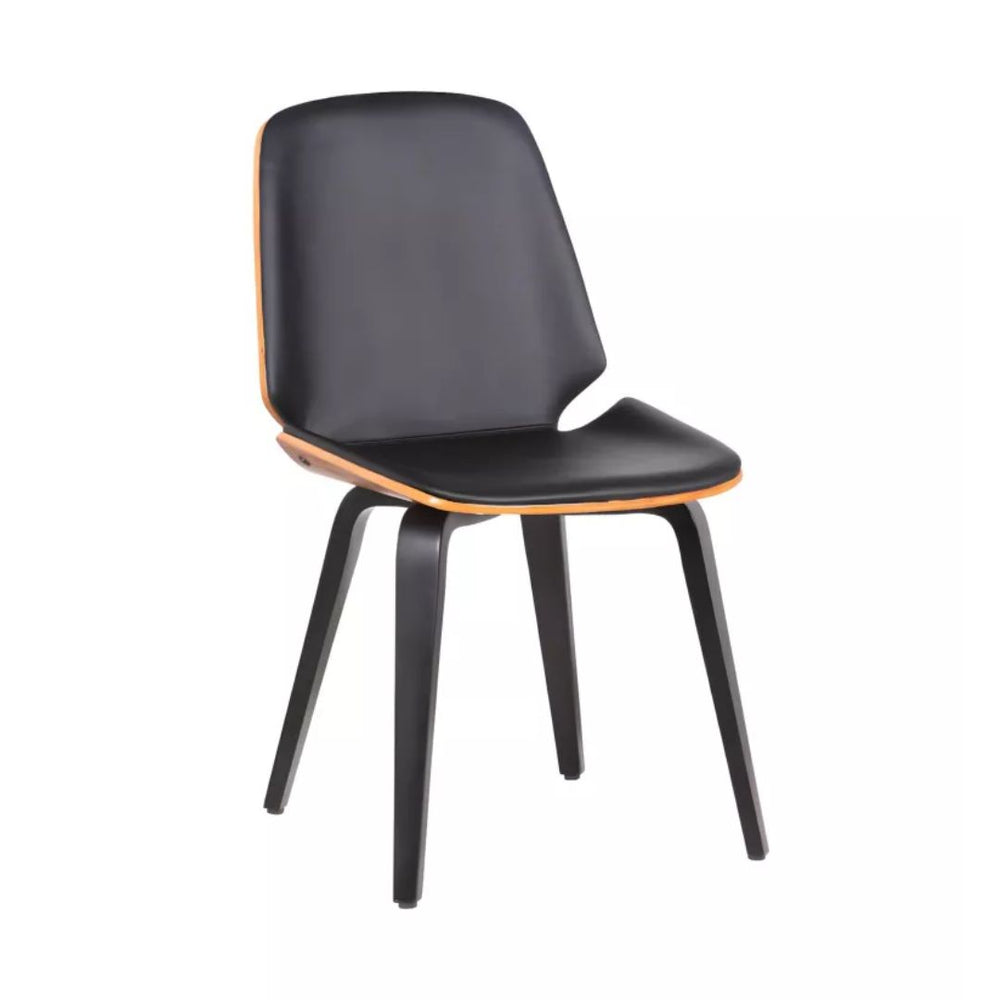 Lot de 6 chaises Vente Unique en simili et placage noyer - Naturel et Noir - SANTAREM