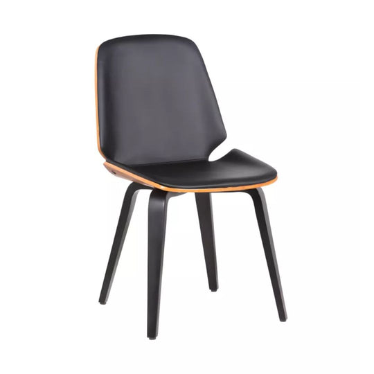 Lot de 6 chaises Vente Unique en simili et placage noyer - Naturel et Noir - SANTAREM