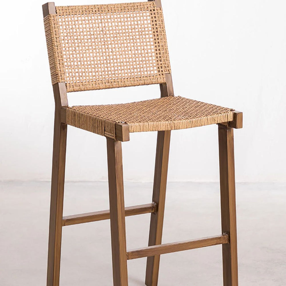 Lot de 2 tabourets hauts de jardin 75 cm en osier synthétique Ori SKLUM