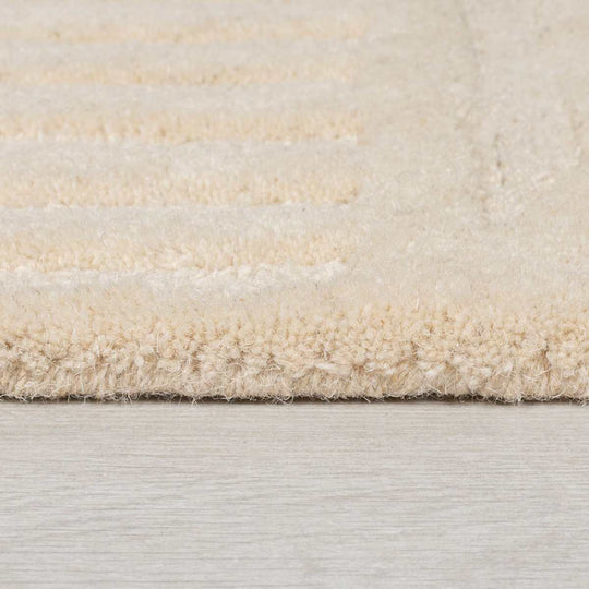 Tapis en laine rond Zen garden beige