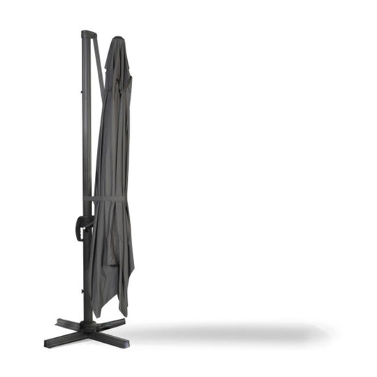 Parasol deporté 3x3m Sombra 360° rectangle gris