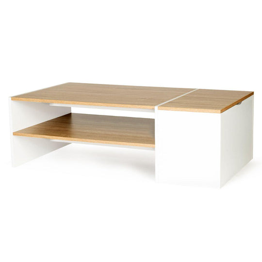 Table basse avec coffre Zoe Bois/Blanc
