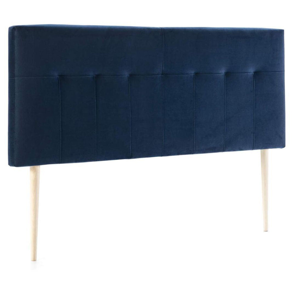 Tête de lit Napoles velours bleu 160x100cm