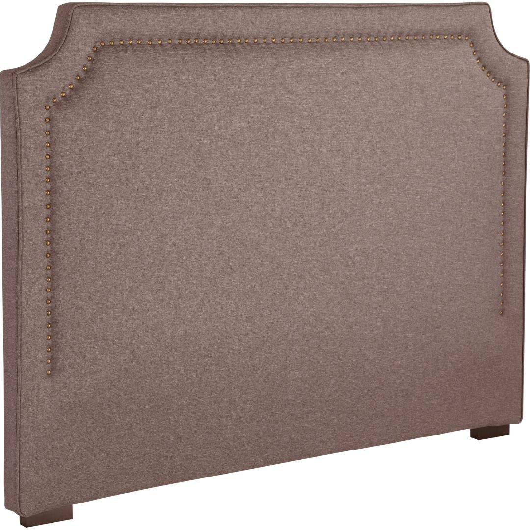 Tête de lit en bois massif tissu taupe