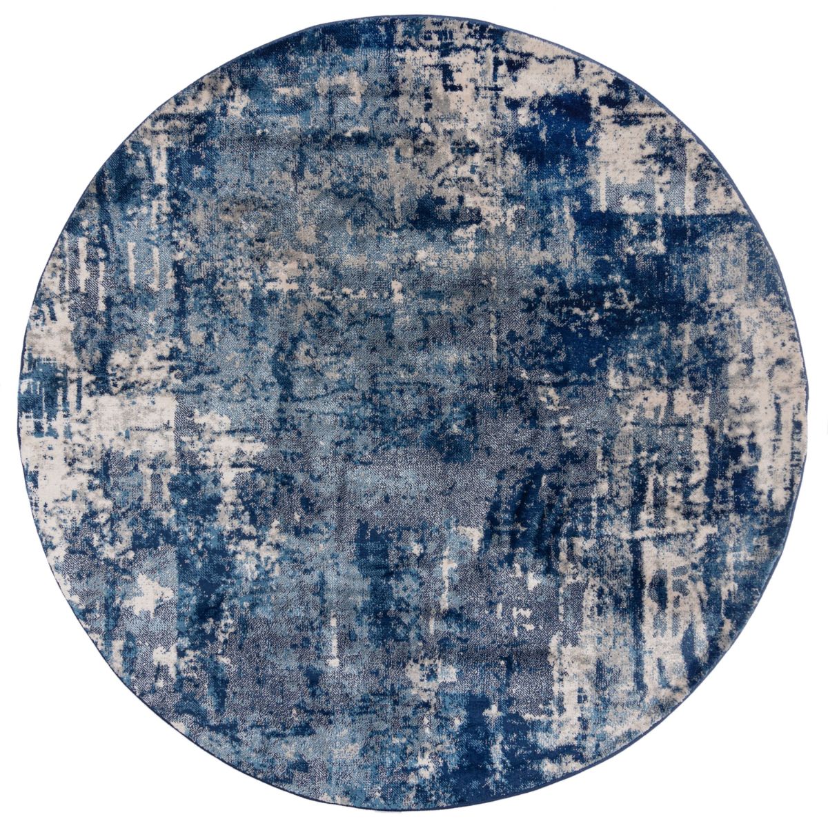 Tapis rond vintage Gris/Bleu 160x160cm
