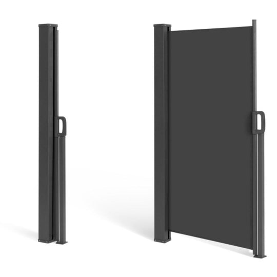 Paravent rétractable premium gris 1.8x4m