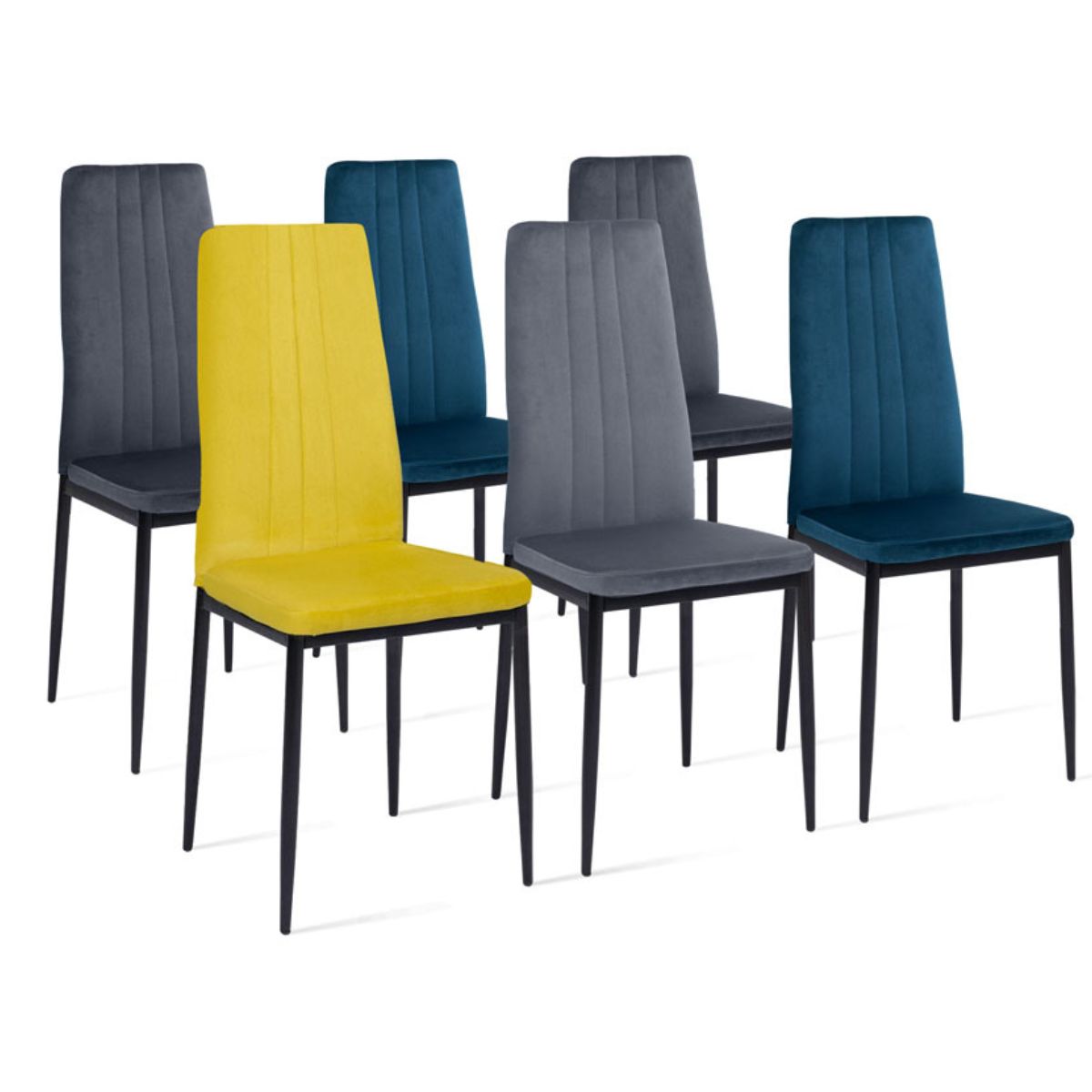 Lot de 6 chaises Suedia MIX COULEURS – Bonne manière