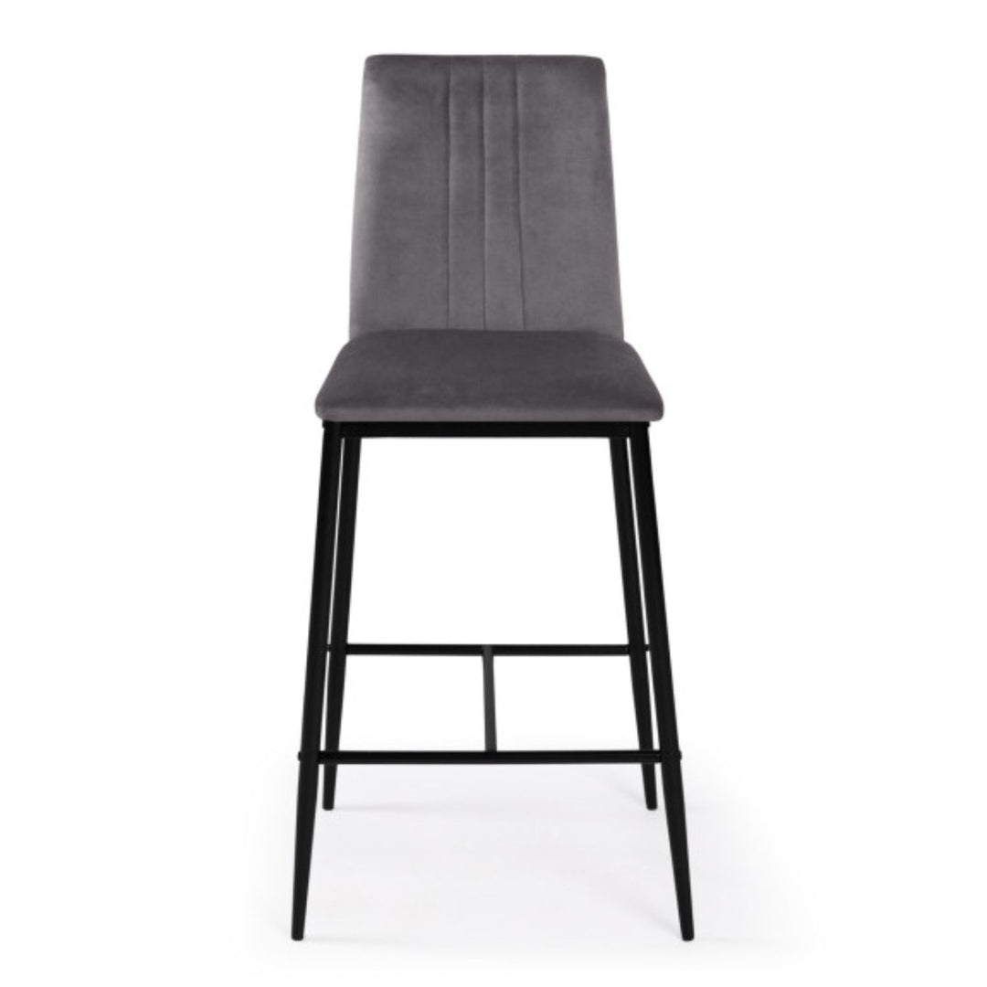 Lot de 4 tabourets Jade gris en velours