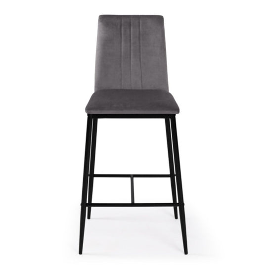 Lot de 4 tabourets Jade gris en velours