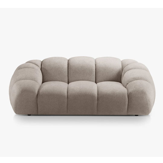 Canapé MICADONI Diana 2 places en velours structuré beige foncé