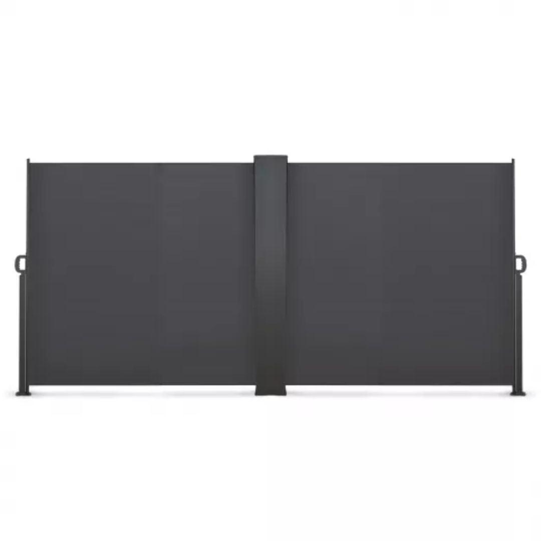 Paravent rétractable double premium gris 1.6x2,5m