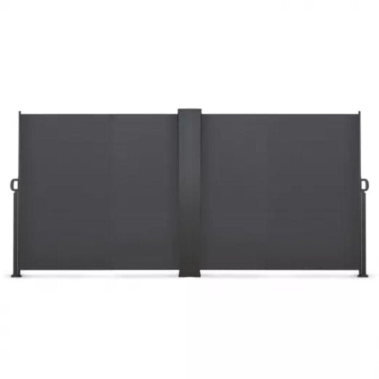 Paravent rétractable double premium gris 1.6x2,5m