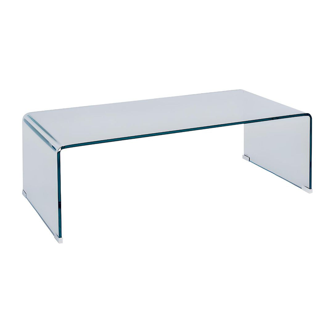 Table basse ALONZO en verre trempé courbé VENTE UNIQUE