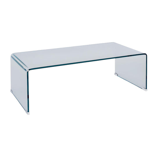 Table basse ALONZO en verre trempé courbé VENTE UNIQUE