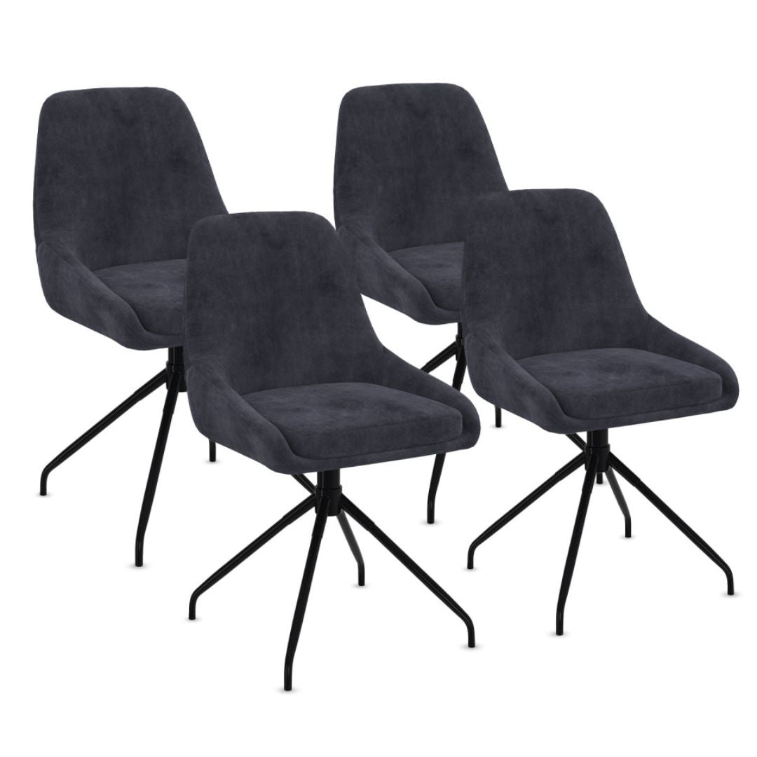 Lot de 4 chaises pivotantes Olivia Gris foncé