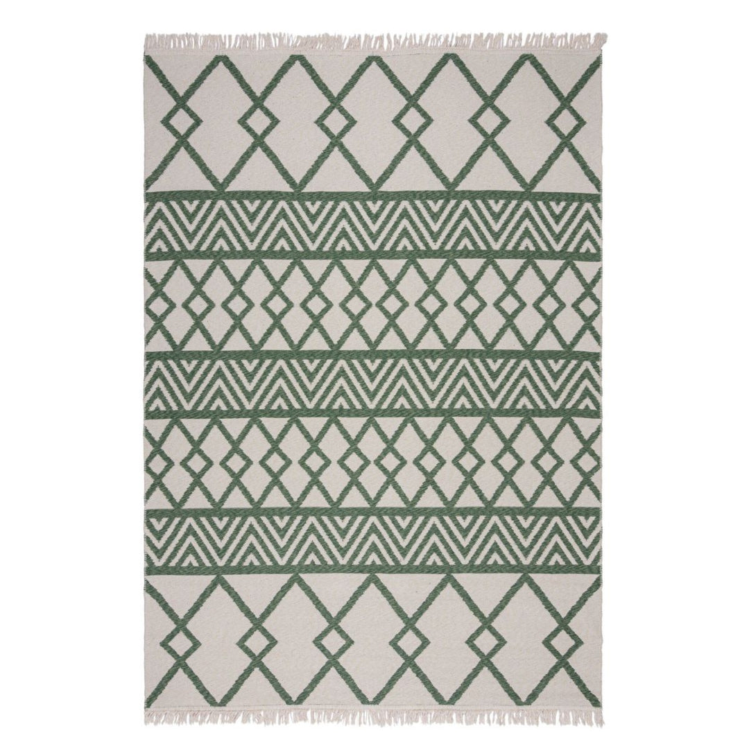 Tapis Theo vert en matières recyclées