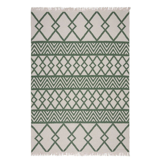 Tapis Theo vert en matières recyclées