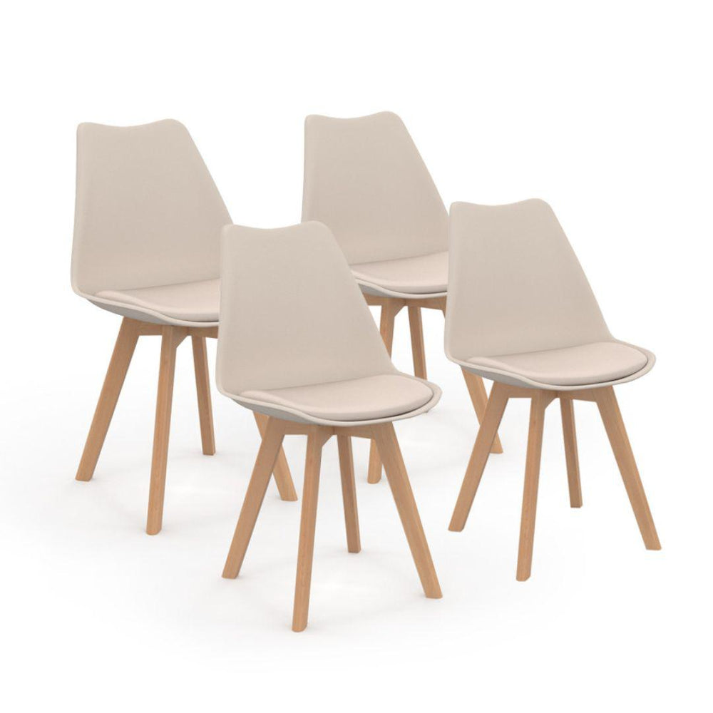 Lot de 6 chaises scandinaves Nordia beige