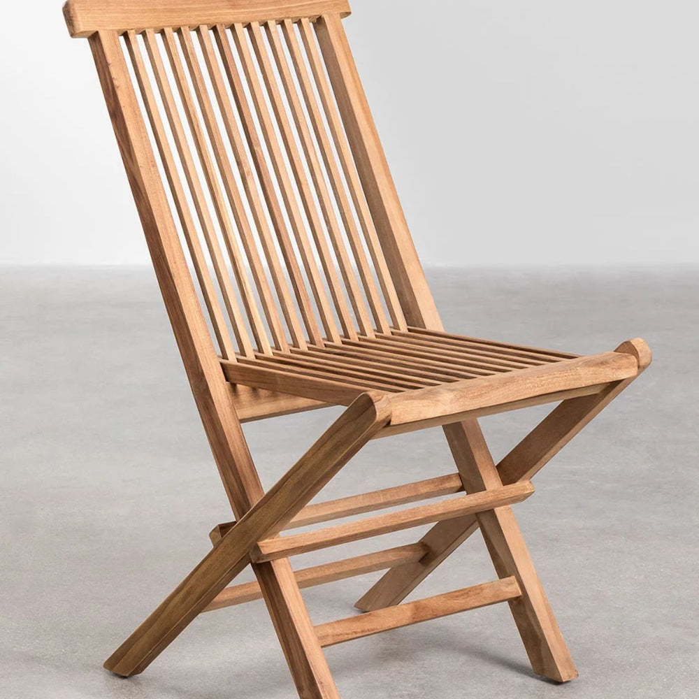 Pack de 2 chaises de jardin pliantes en bois de teck Pira SKLUM