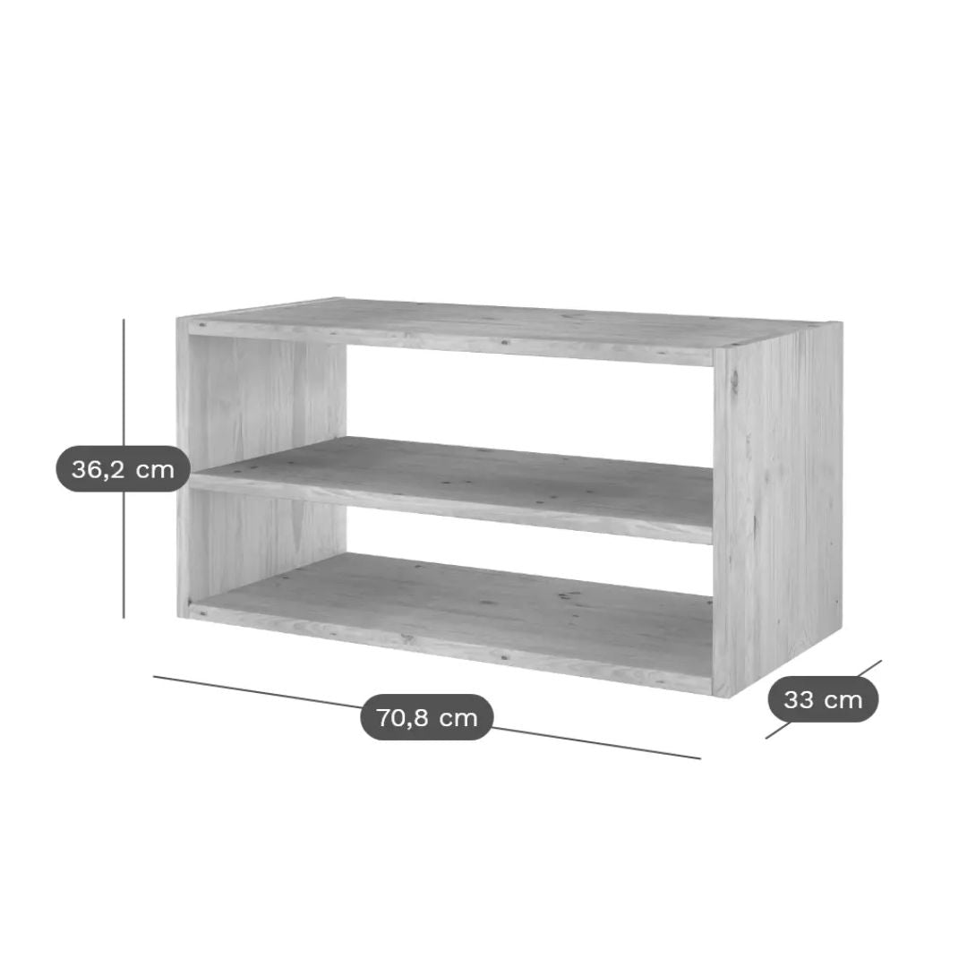 CAMIF- Etagère bois massif 2 cases horizontales Elio