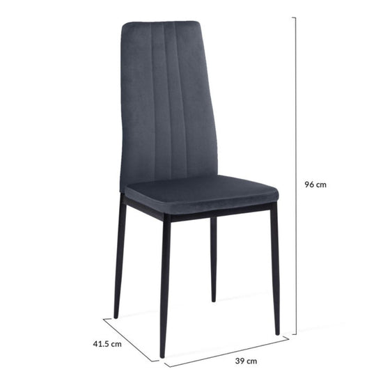 Lot de 4 chaises Jade Gris foncé