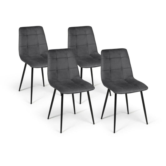 Lot de 2 chaises Linda Gris anthracite