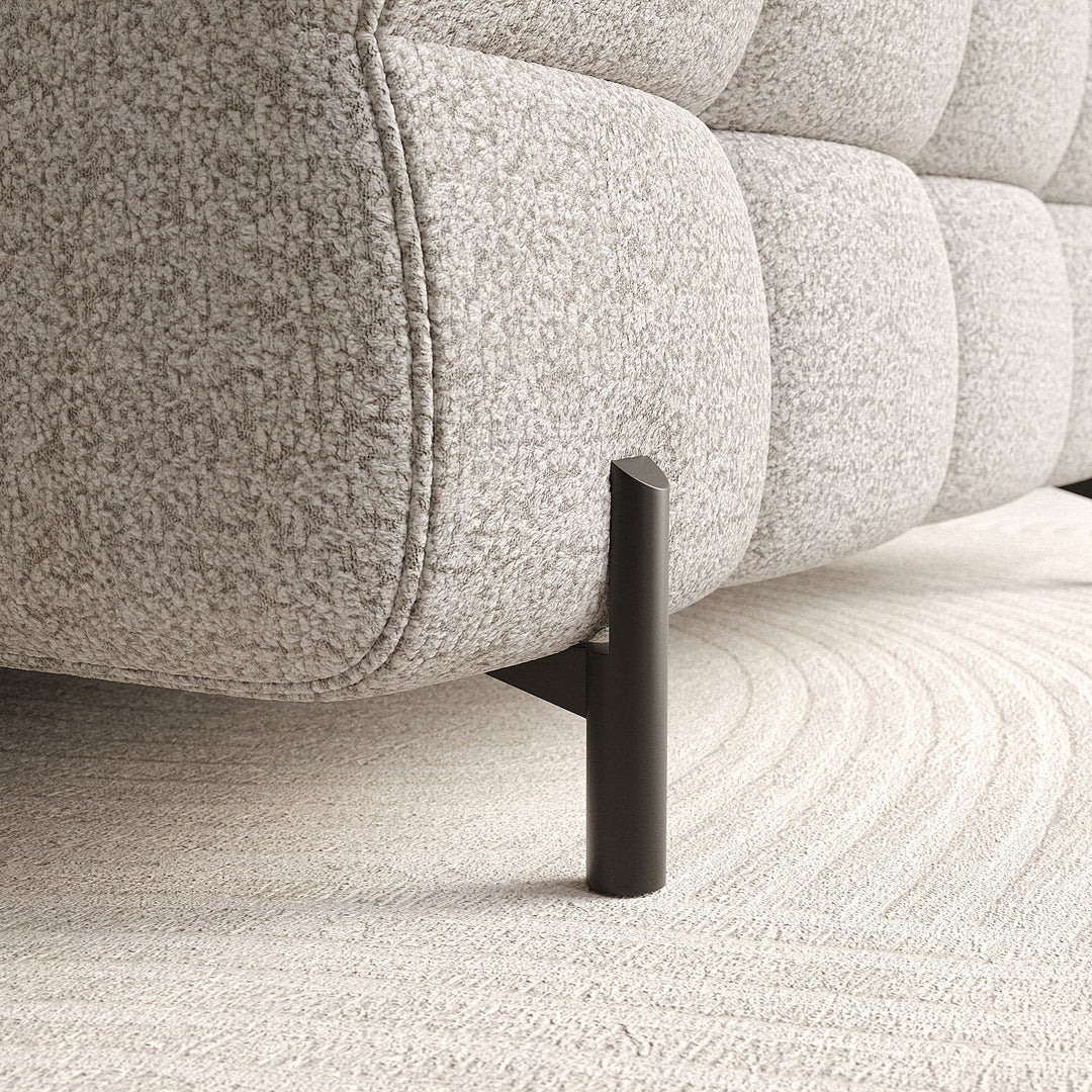 Canapé convertible d'angle droit LES TENDANCES Kate 4 places en tissu beige