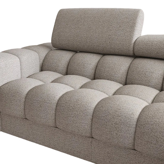 Canapé convertible d'angle droit LES TENDANCES Kate 4 places en tissu beige