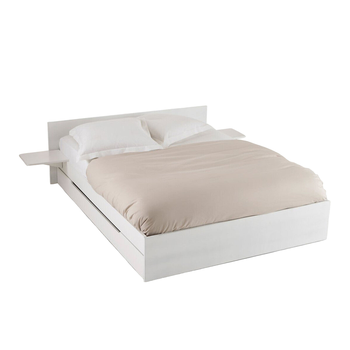 Lit avec sommier 140x190cm, tiroir et tablettes, Crawley La Redoute Interieurs