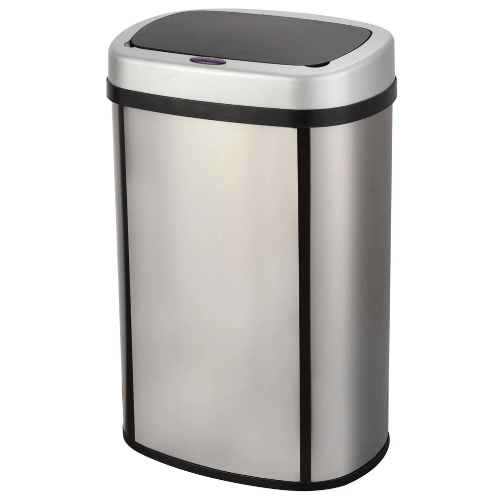 Poubelle automatique 58L Inox brossé avec cerclage