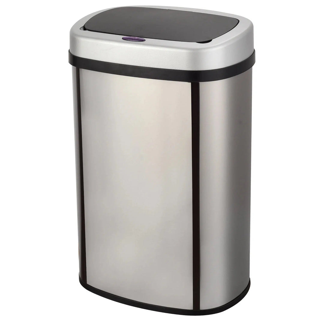 Poubelle automatique 58L Inox brossé avec cerclage