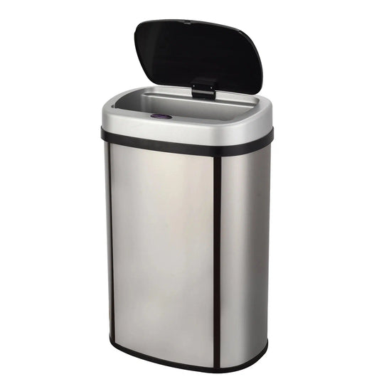 Poubelle automatique 58L Inox brossé avec cerclage