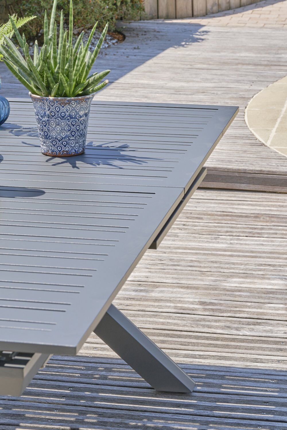 Table de jardin Floride aluminium extensible 240x100cm gris anthracite - DCB GARDEN