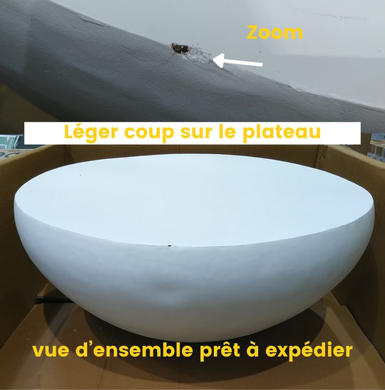 Table basse ronde en bois ø90cm Drawer - Léger défaut