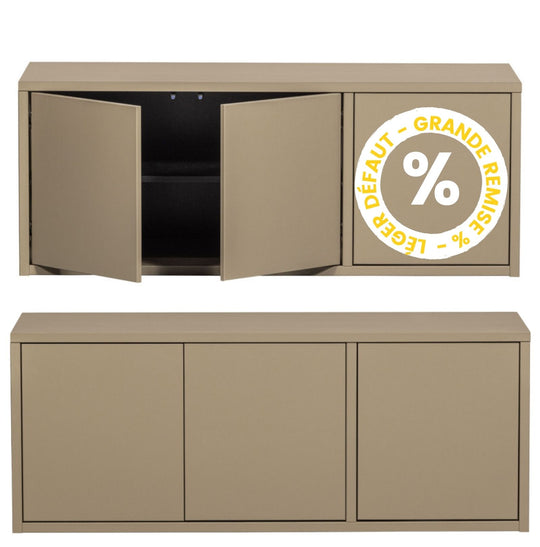 Meuble TV Drawer 3 portes en bois L120cm - Léger défaut