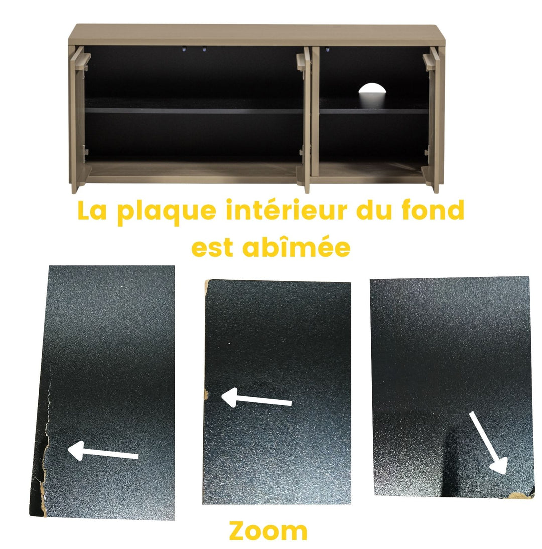 Meuble TV Drawer 3 portes en bois L120cm - Léger défaut